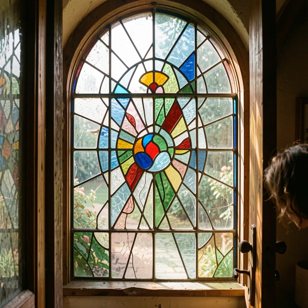 Glas kunstwerk in interieur